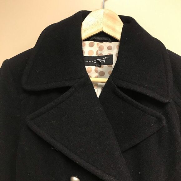 👠Black Rivet wool black pea  coat. Size 10 - Picture 3 of 8